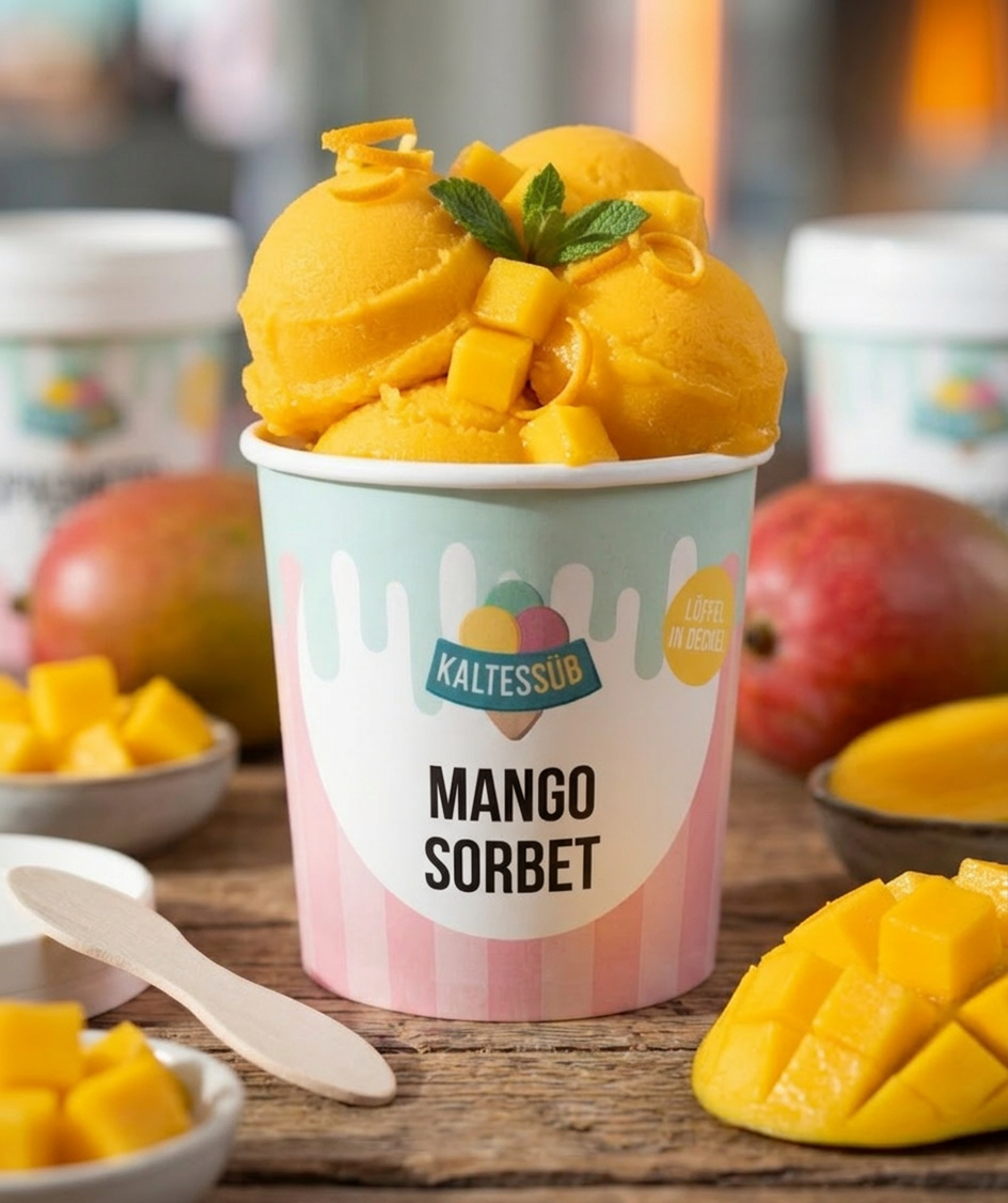 Mango Sorbet (Vegan) – <br>Karton (24 × 125ml)